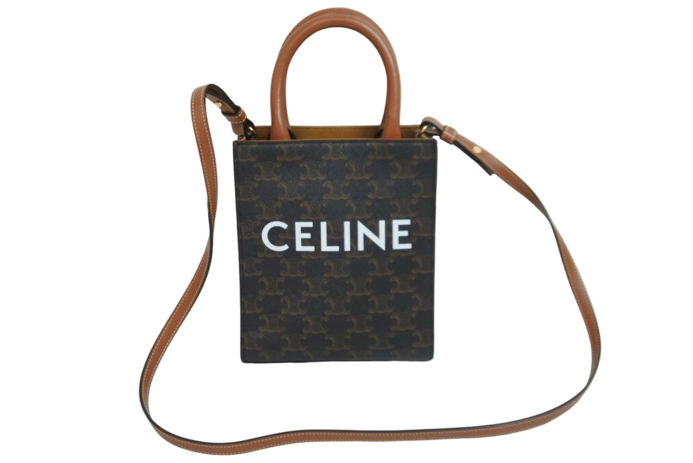 Celine Vertical Cabas Triomphe shoulder bag brown